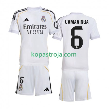 Billiga Fotbollströjor Real Madrid Camavinga 6 Barn Hemma tröja 2025/26 Kortärmad